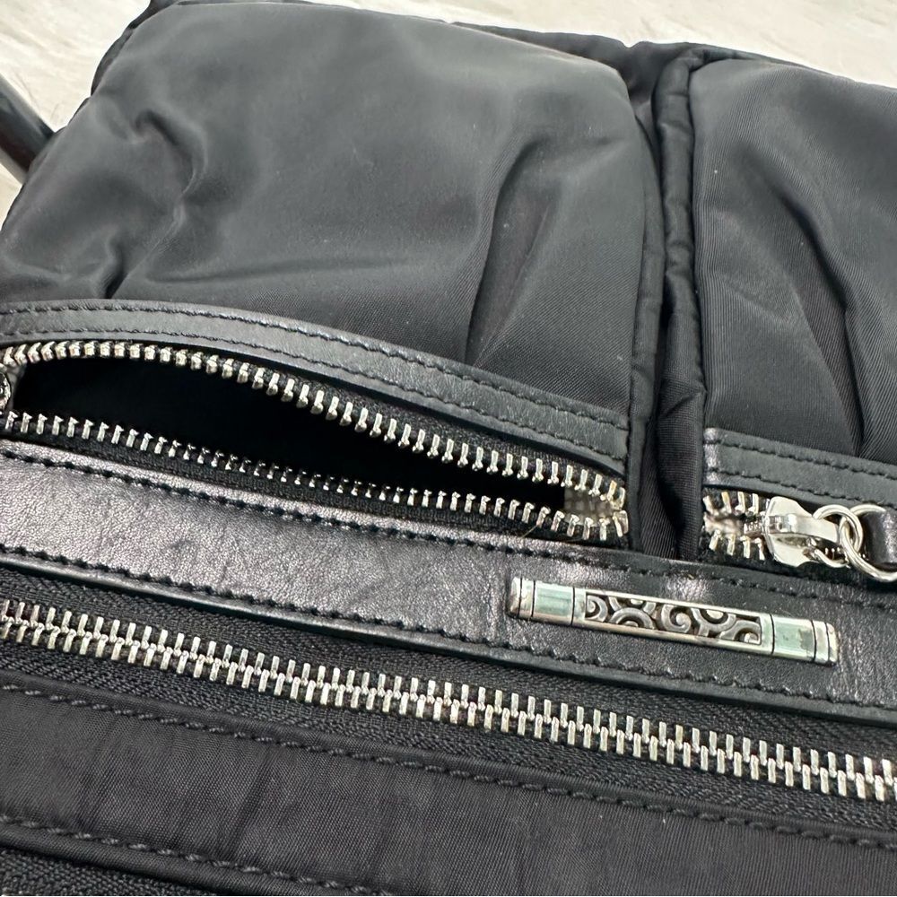 BRIGHTON Black Nylon Crossbody Bag with Silver Accents - Picture 11 of 12